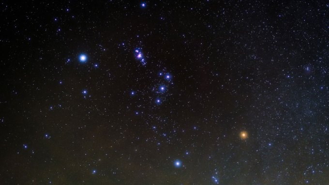 The constellation Orion in the night sky.